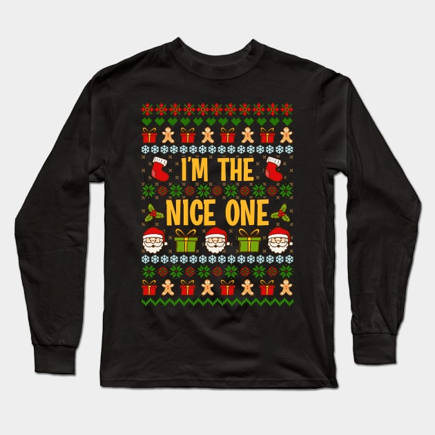 Nice and Naughty Ugly Christmas Matching Sweatshirts Long Sleeve T-Shirt by KsuAnn